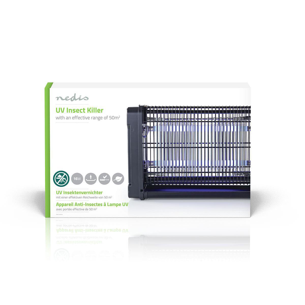 Nedis - Lampe anti-insectes électrique 2x8watt 50M2 noir