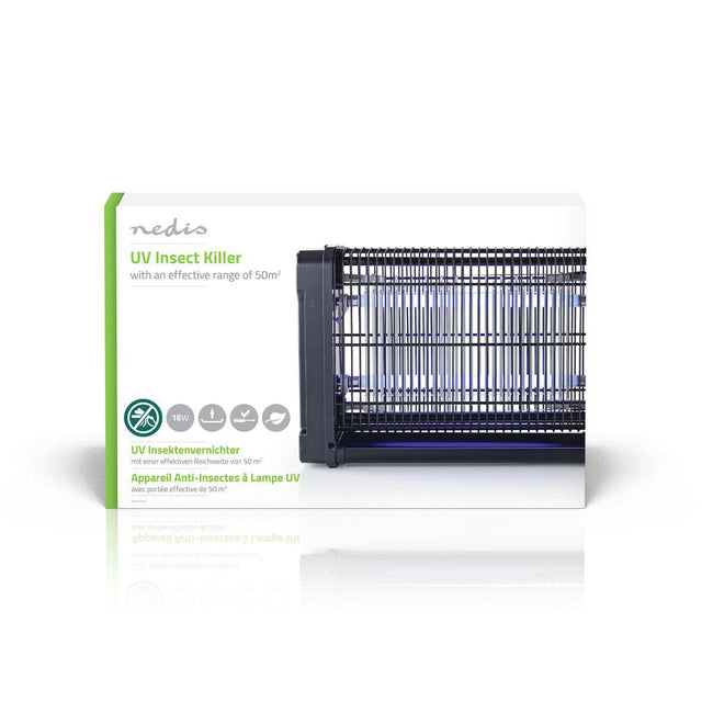 Nedis - Lampe anti-insectes électrique 2x8watt 50M2 noir