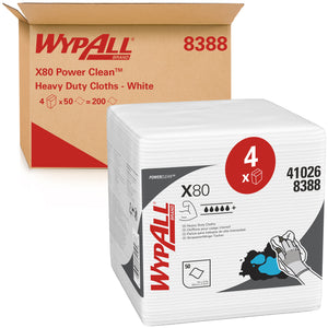 WypAll -  Poetsdoek x80 powerclean 305x317mm wit