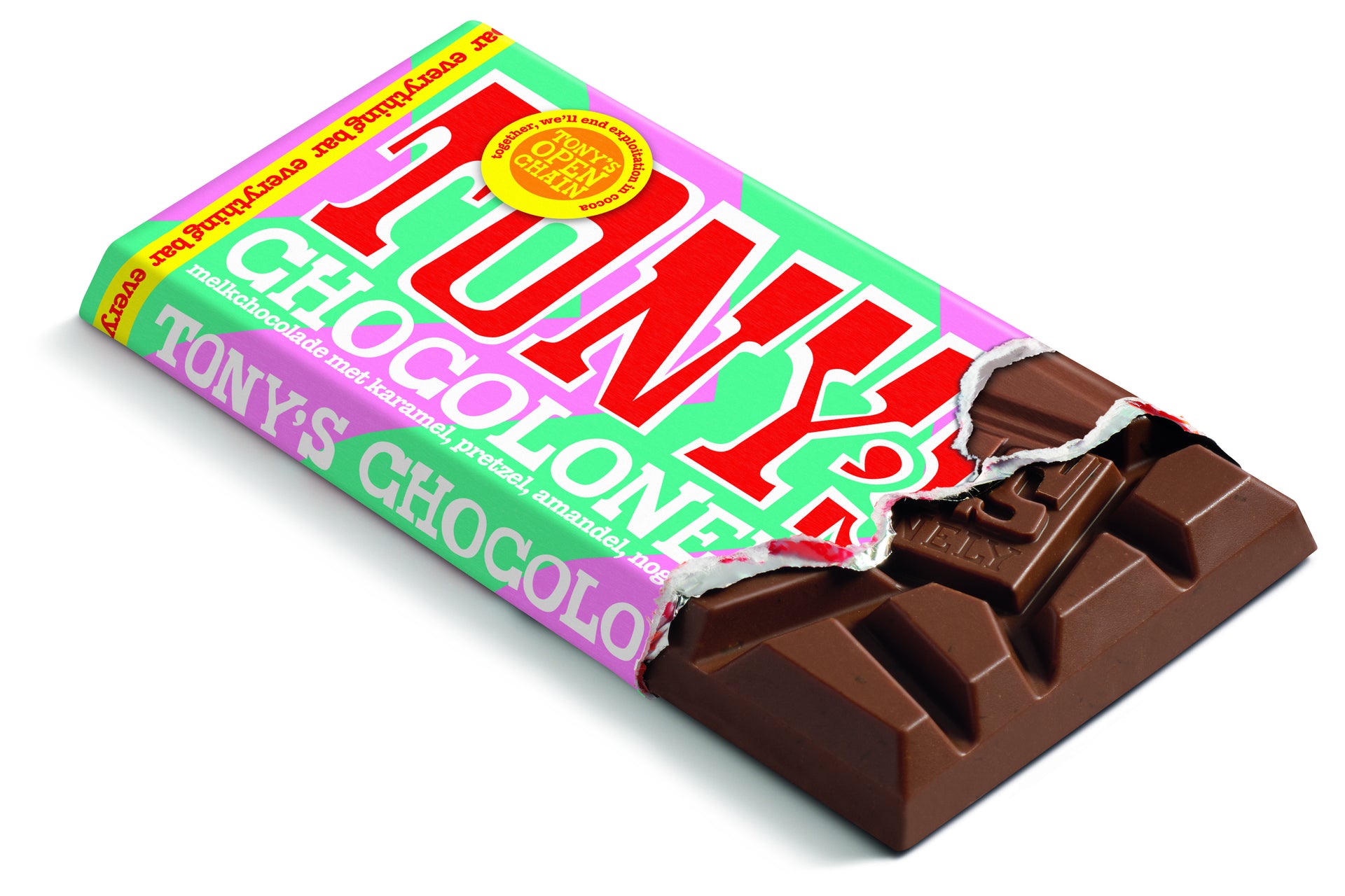 Tony's Chocolonely - Chocolat tony chocolonely lait tout 90 grammes | 21 pièces