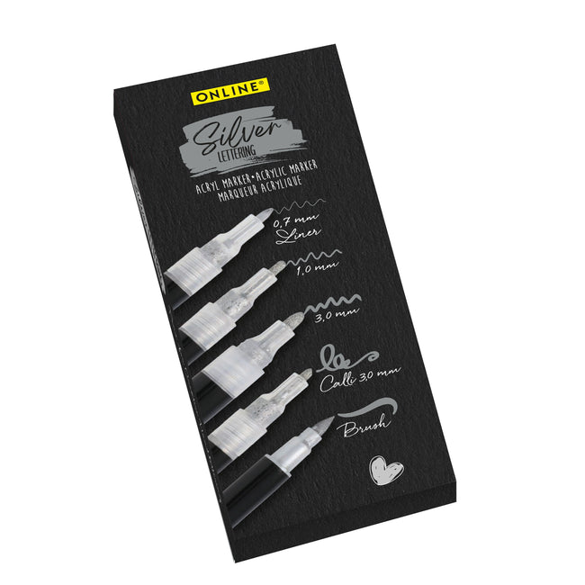 Eurostyle SRL - Acrylmarker Online-Schriftzug 5 Breiten Silber