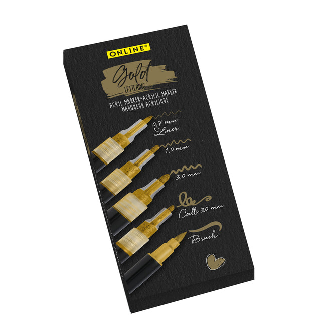 Eurostyle SRL - Acrylmarker Online-Schriftzug 5 Breiten Gold