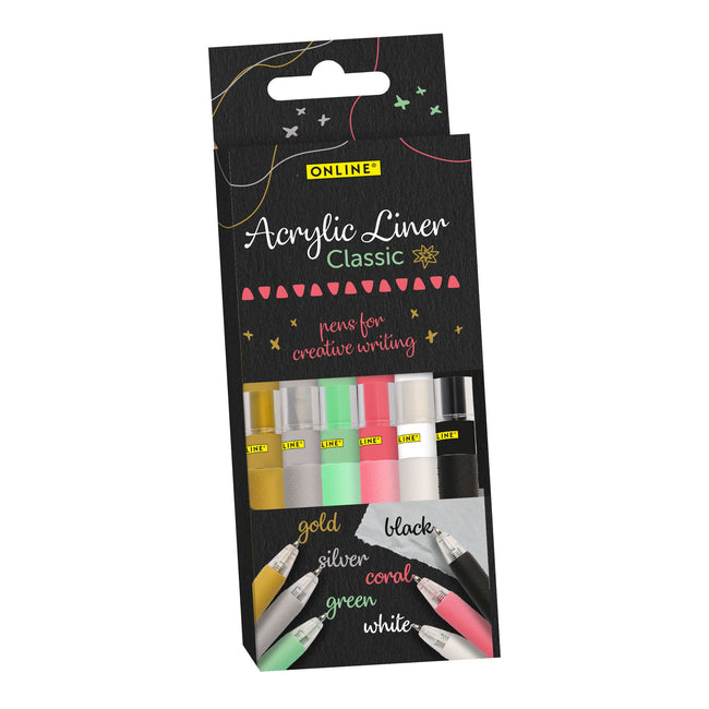 Eurostyle - Acrylliner online klassisch sortiert 6 Stück