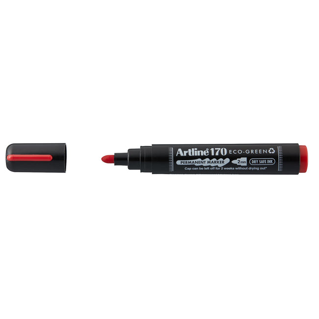 Artline - Marqueur permanent 170 eco rond m rouge | 12 pièces