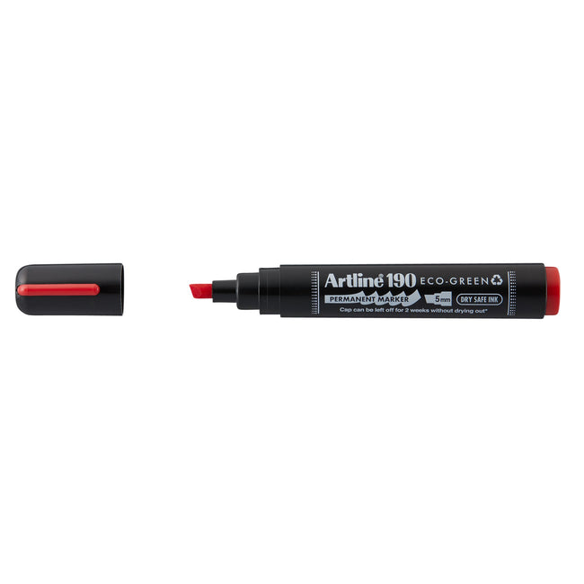 Artline -  Permanent marker  190 eco schuin 2-5mm rood | 12 stuks