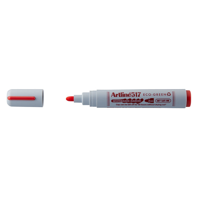 Artline - Marqueur pour tableau blanc 517 eco rond moyen rouge | 12 pièces