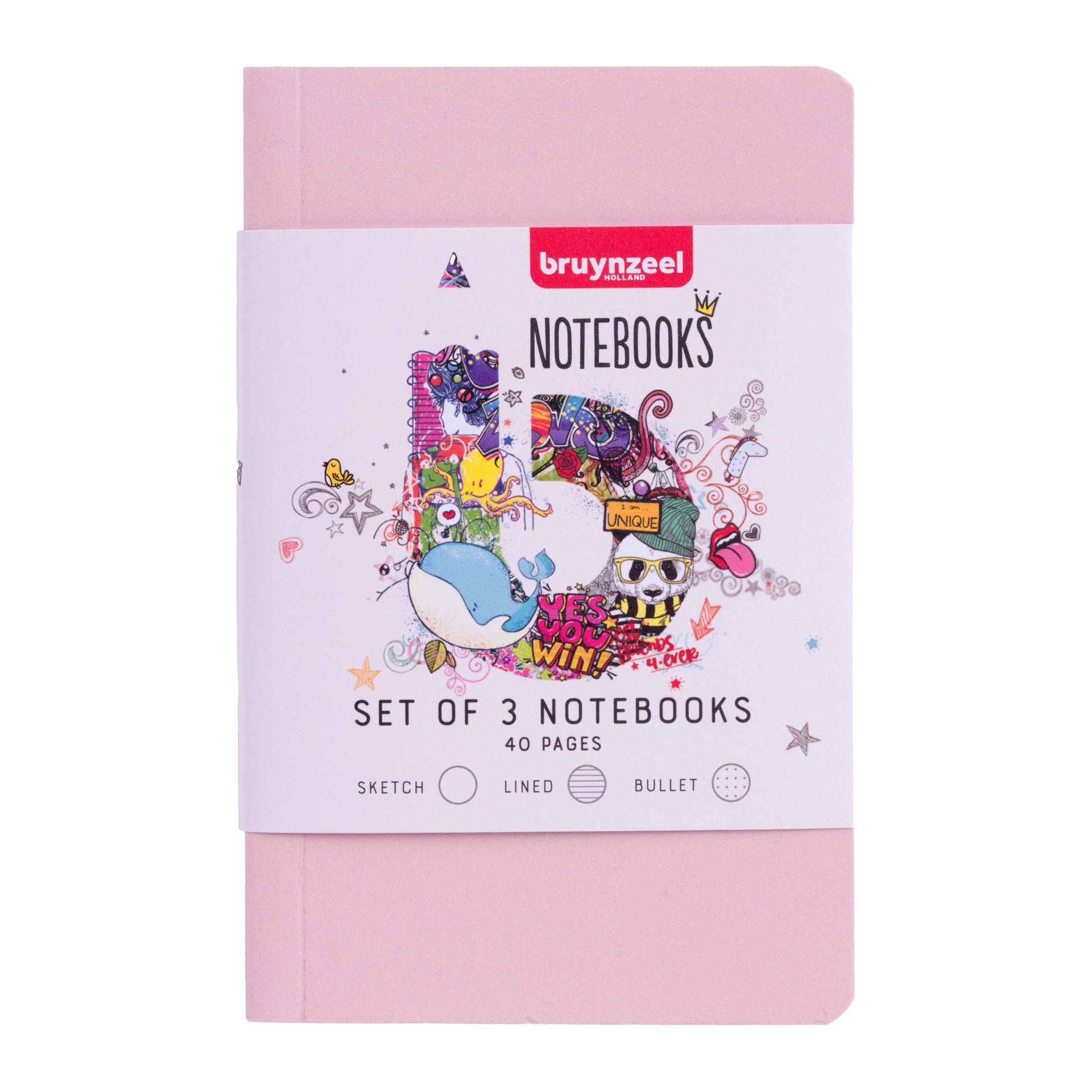 Bruynzeel -  Notitieboek  teens a6 set 3st glitter