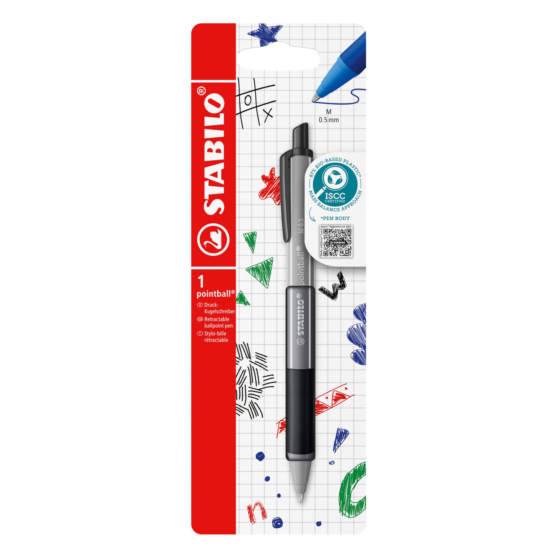 Stabilo -  Balpen pointball colorful zw blist à 1st | 10 stuks