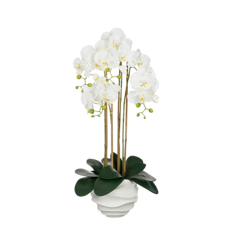 Mica Decorations -  Kunstplant mica phalaenopsis in pot wit | 2 stuks
