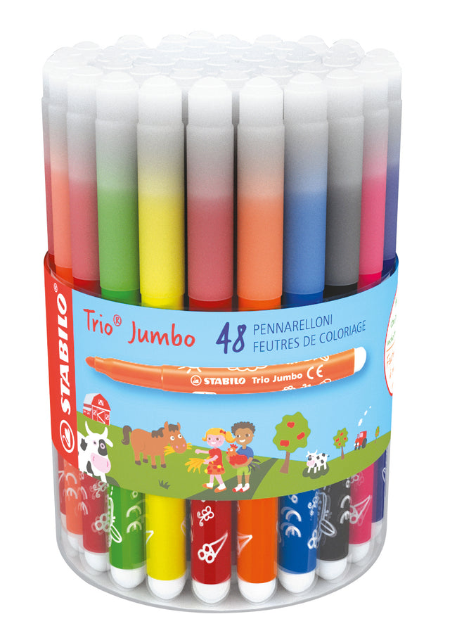 Stabilo -  Viltstift trio jumbo 380 48st assorti