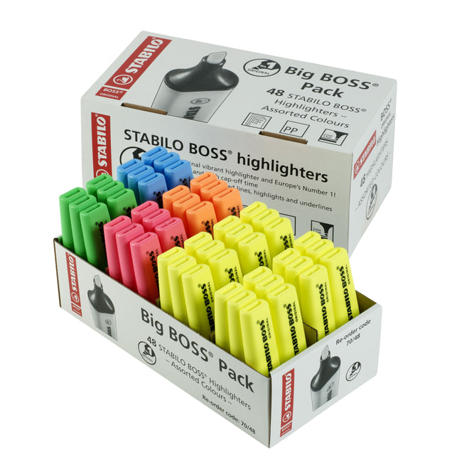 STABILO - BOSS ORIGINAL Textmarker, 48er-Pack in verschiedenen Farben