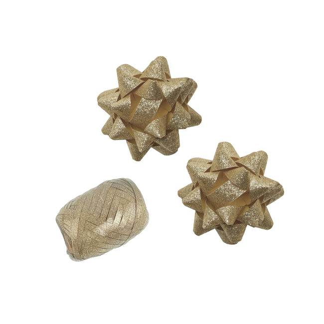 Haza -  Polyband combi set glitter goud 1 ei 2 rozet