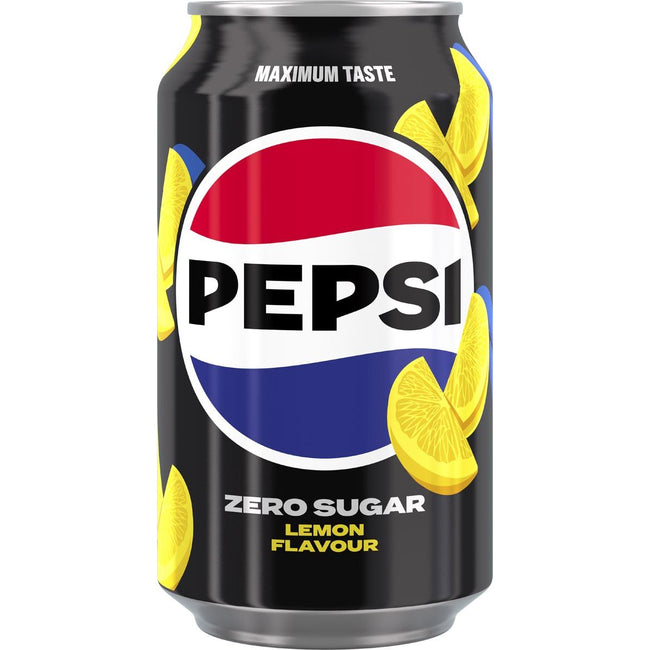 Pepsi - Zero Sugar Lemon frisdrank, blik van 33 cl, pak van 24 stuks