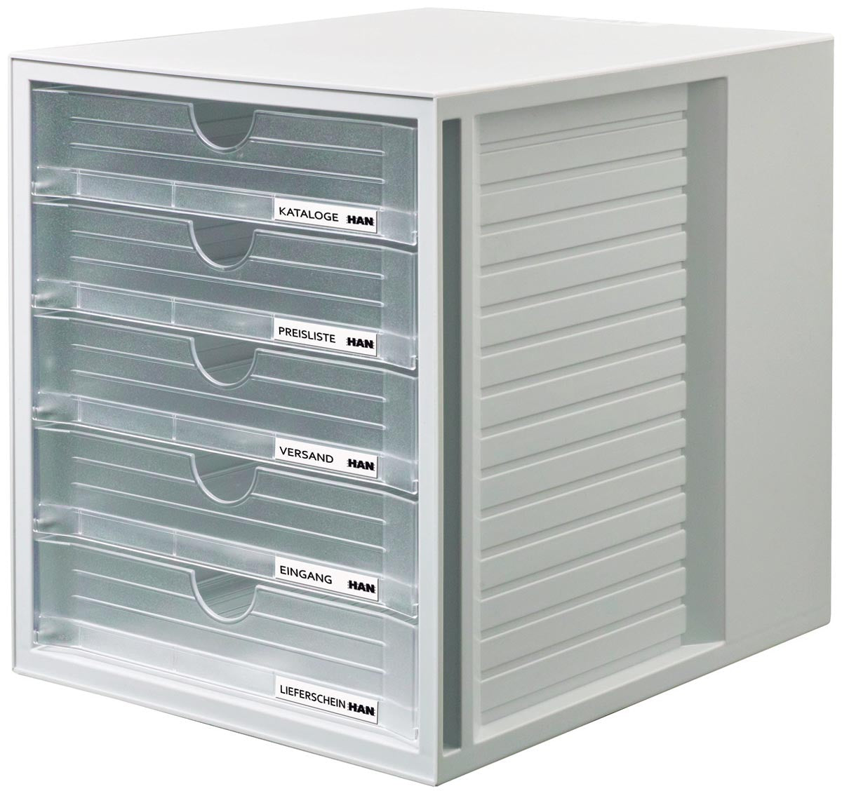 Han - caisson à tiroirs Systembox avec 5 tiroirs fermés, transparent