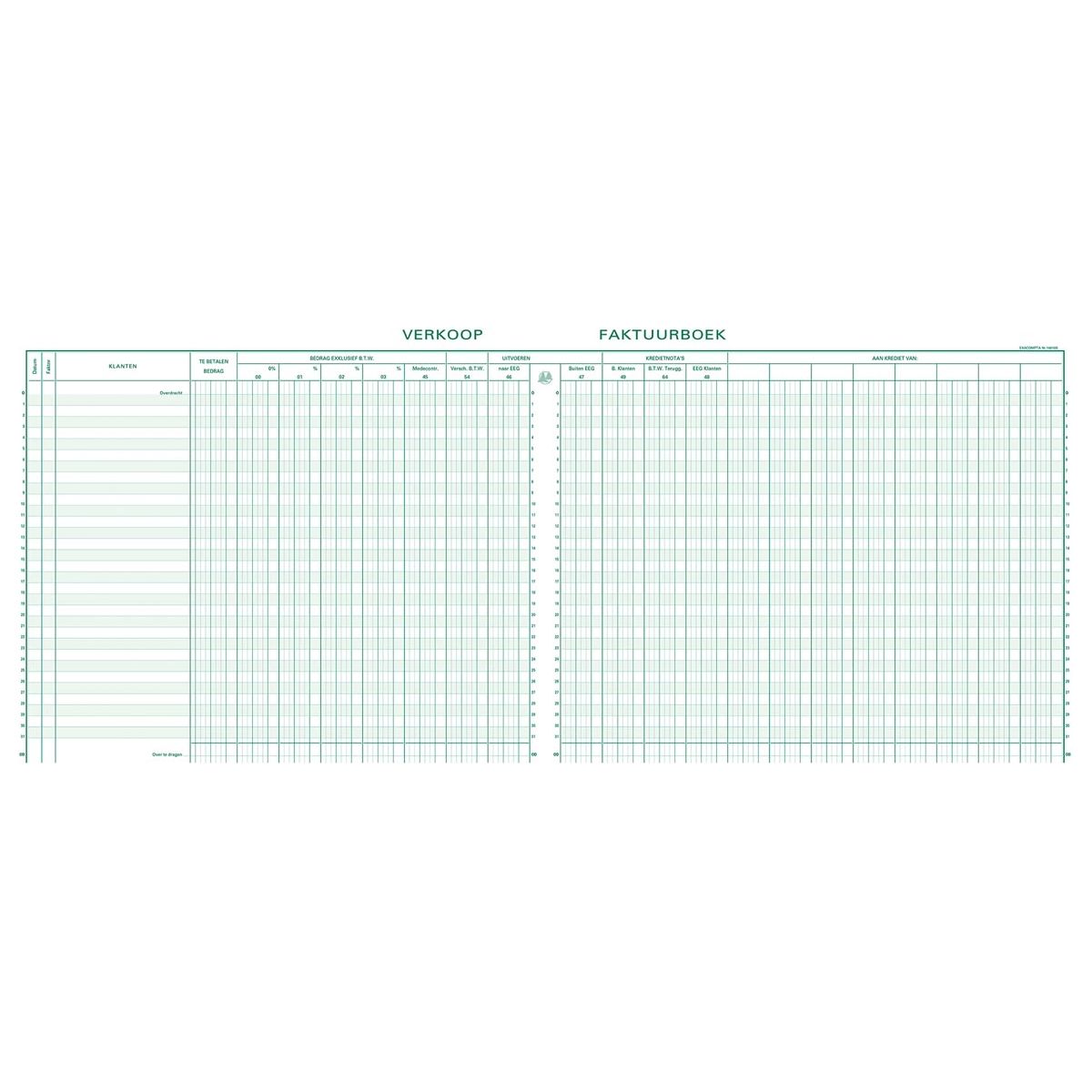 Exacompta - Verkäufe Register, FT 27 x 32 cm, niederländische Sprecher