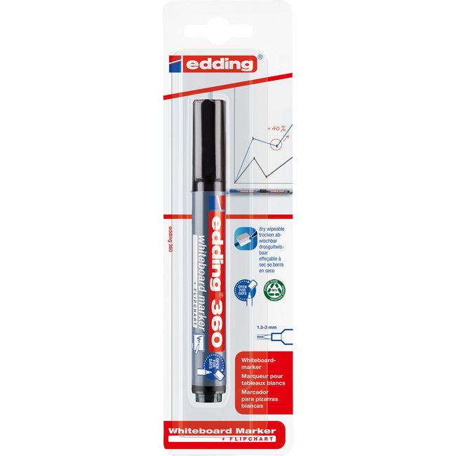 Edding -  Whiteboardmarker  360 rond 1.5-3mm zw blist