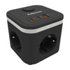 Fellowes -  Stekkerblok  pcf 3v 1xusb a 2xc 2m zwart