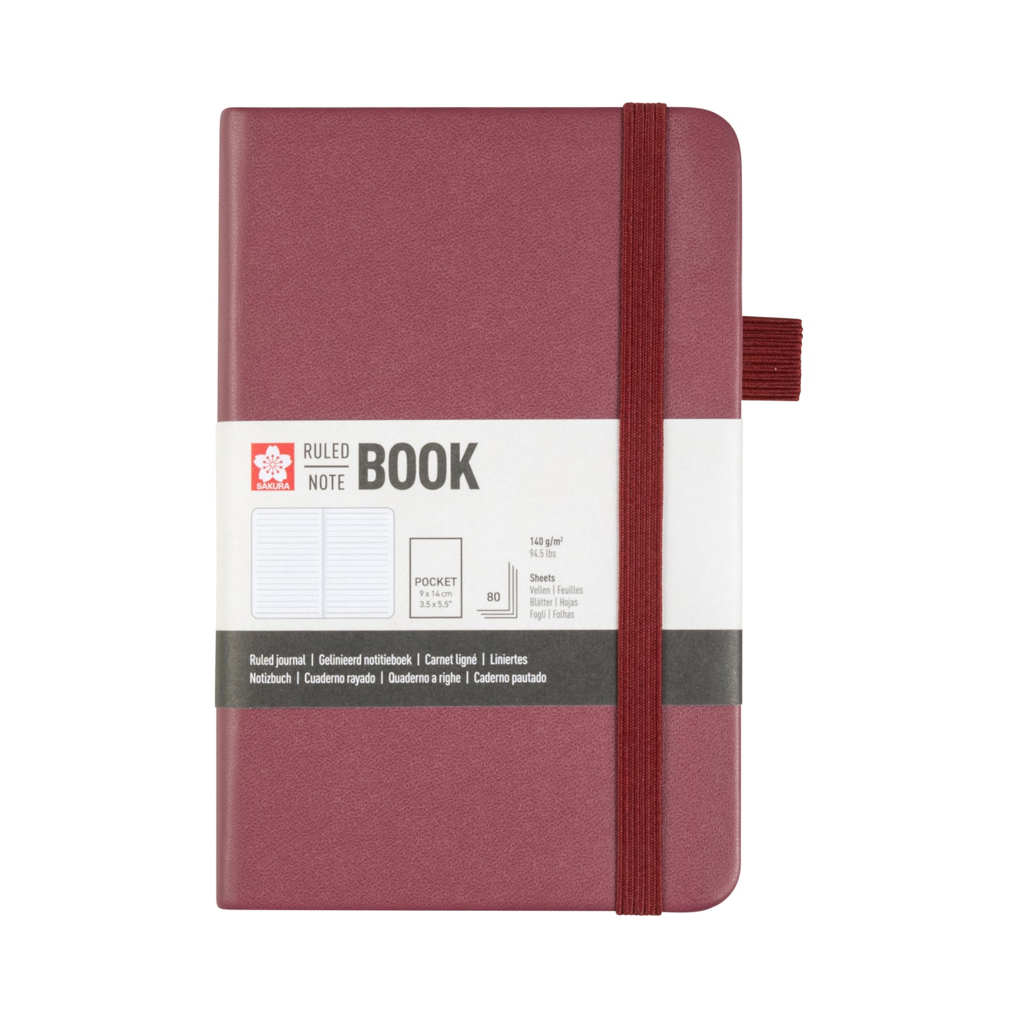 Sakura -  Notitieboek pocket lijn moerbei | 3 stuks
