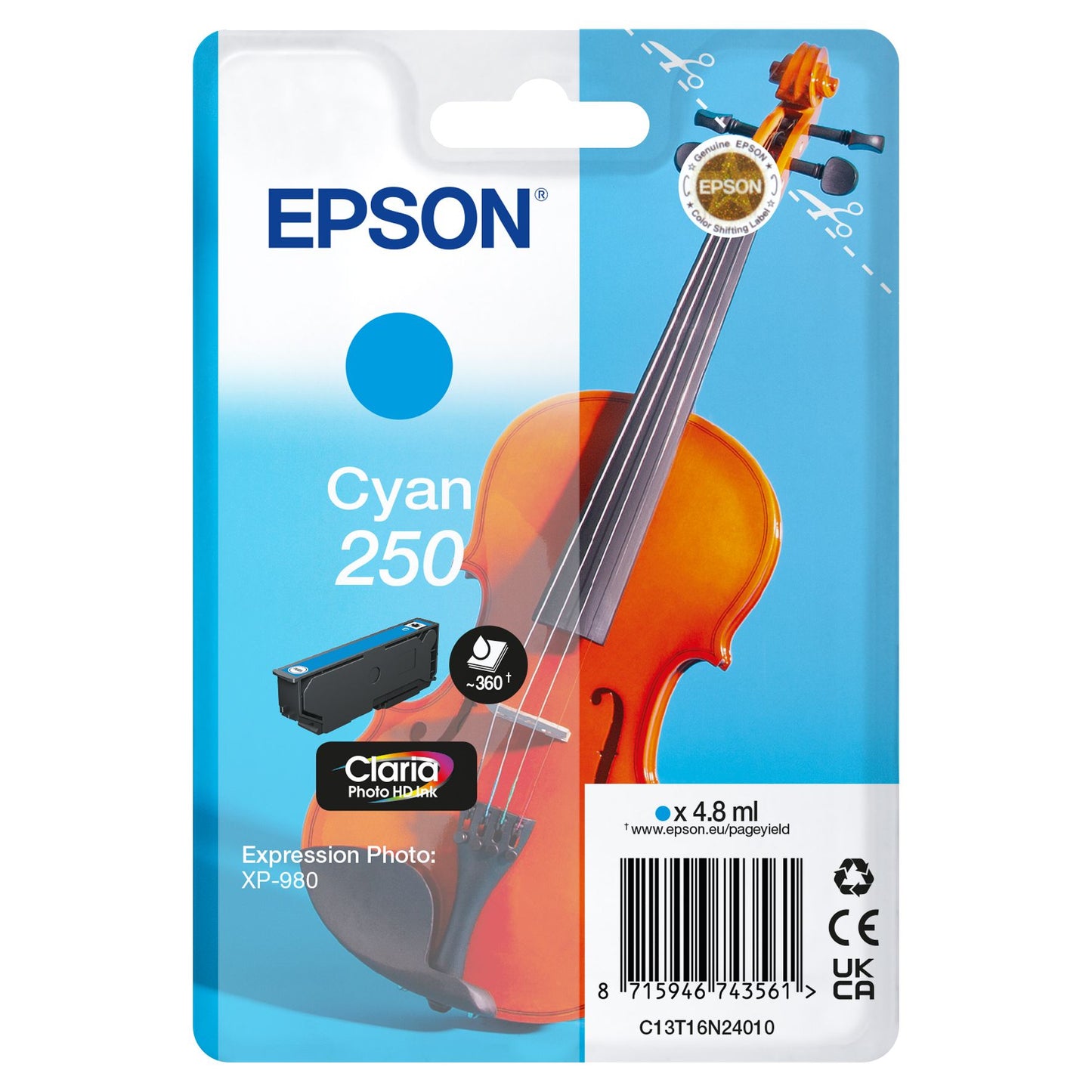 Epson -  Inktcartridge  250 t16n24 blauw