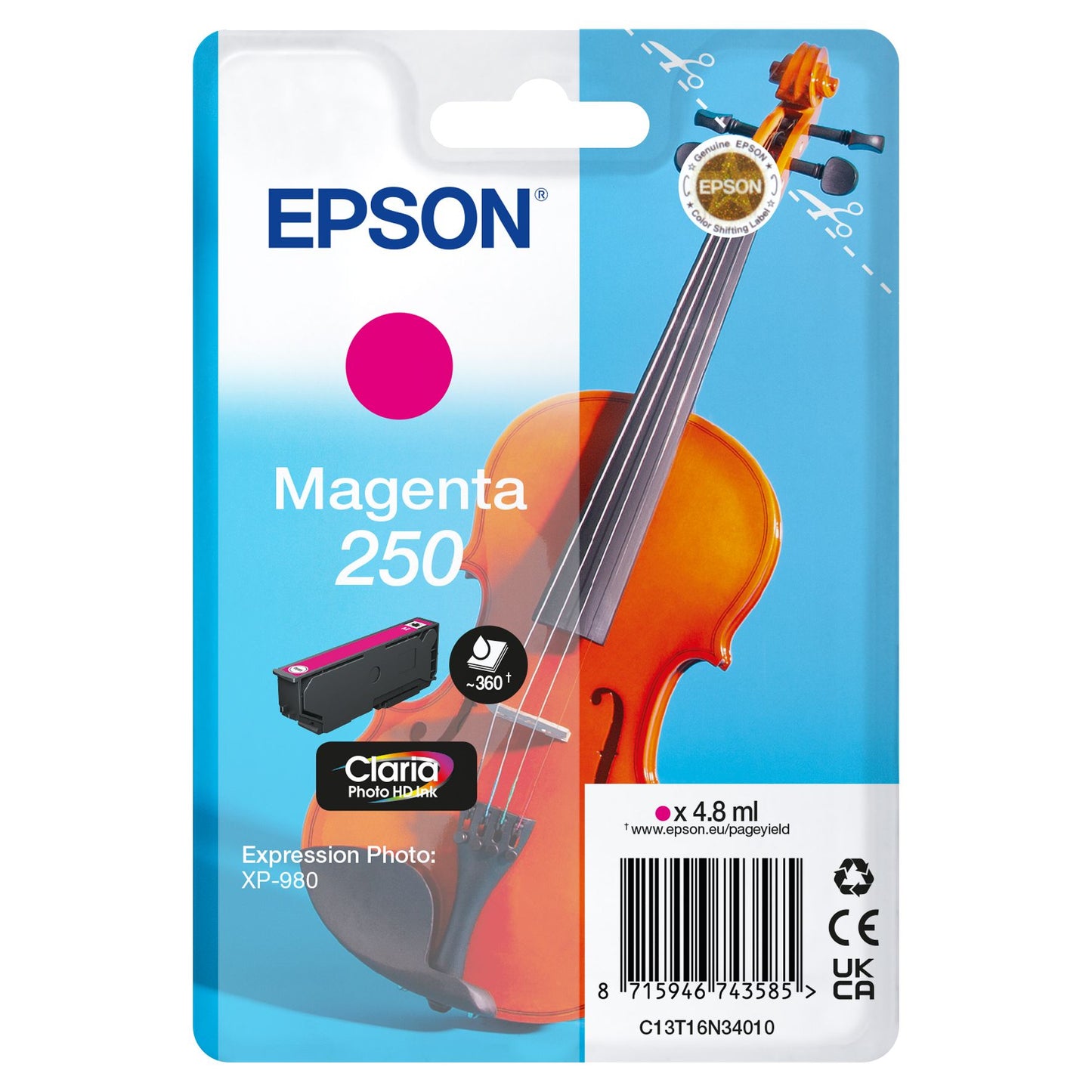 Epson -  Inktcartridge  250 t16n34 rood | 10 stuks