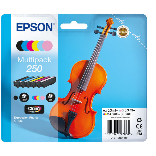 Epson -  Inktcartridge  250 t16n84 zwart + 5 kleuren