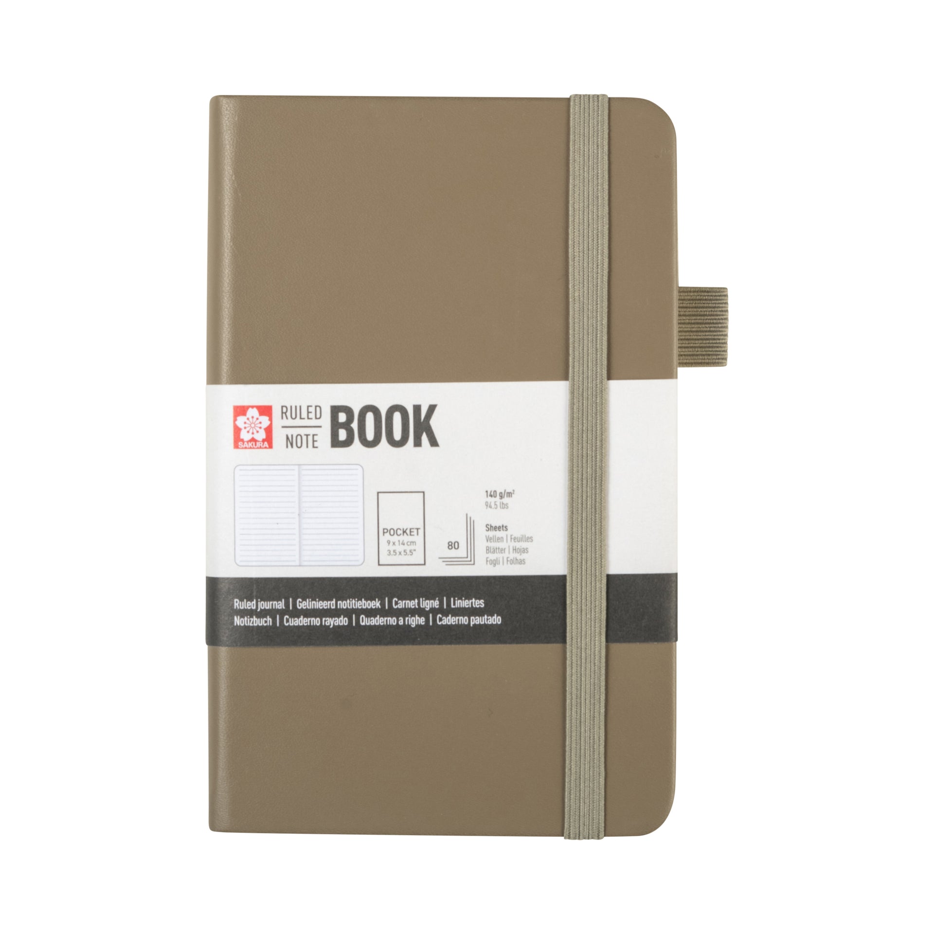 Sakura -  Notitieboek pocket lijn sintel | 3 stuks