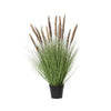 Everlands -  Kunstgras  met pluimen 80cm bruin