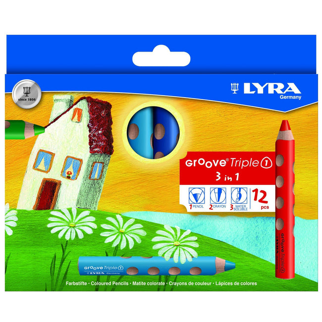 LYRA -  Kleurpotlood  groove triple one 12 kleuren