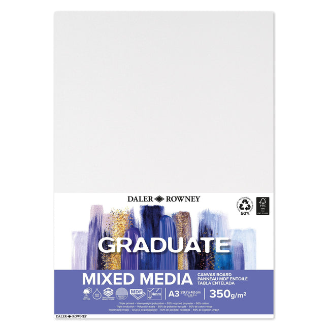 Daler-Rowney -  Canvasboard daler rowney graduate a3 wit