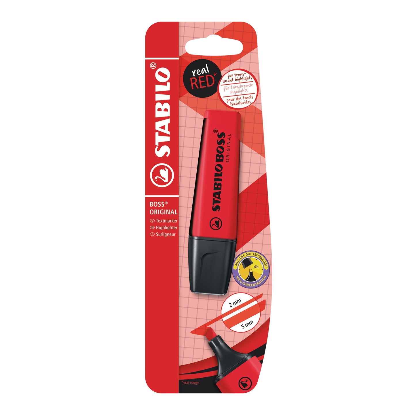 Stabilo -  Markeerstift boss 70/48 echt rood blst à 1 | 10 stuks