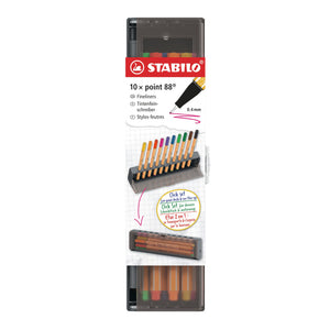 Stabilo -  Fineliner point 88 f clickset à 10 kleuren | 5 stuks