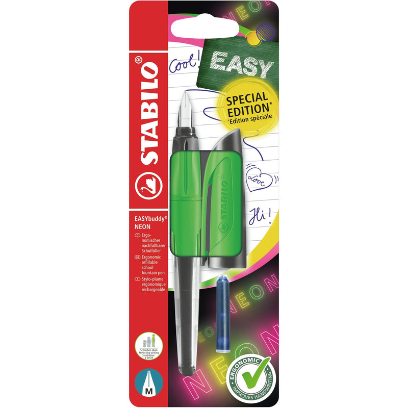 Stabilo -  Vulpen easybuddy m neon groen blister à 1x
