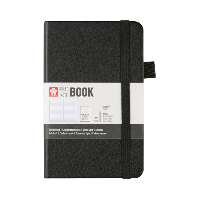 Sakura -  Notitieboek pocket lijn zwart | 3 stuks