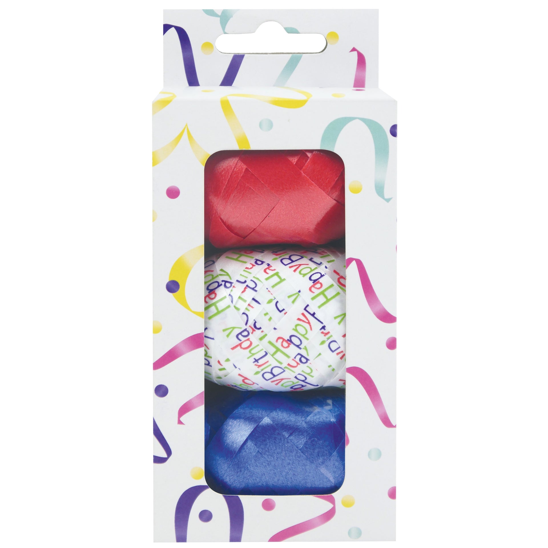 IG design -  Krullint set à 3 kleuren rood blauw wit birthday | 6 stuks