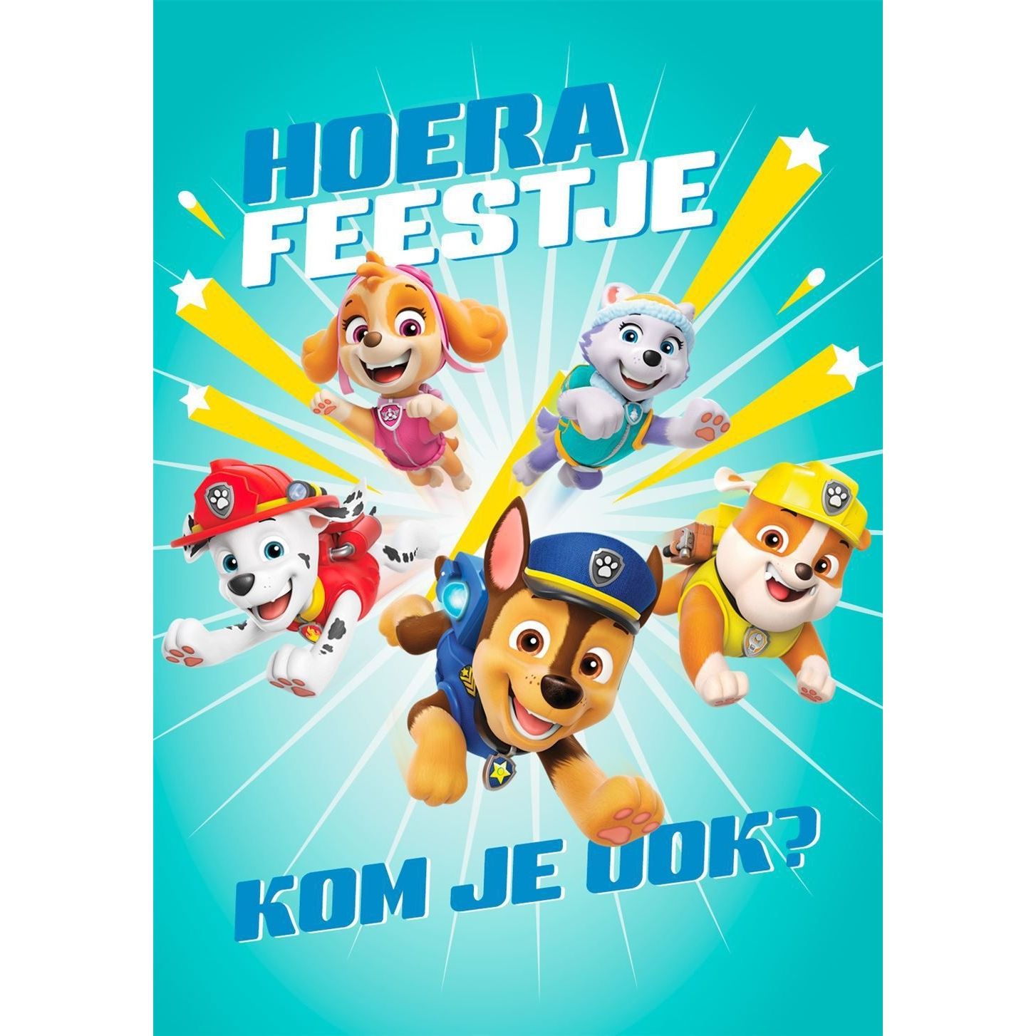 Hallmark -  Wenskaart  uitnodiging paw patrol 6 stuks