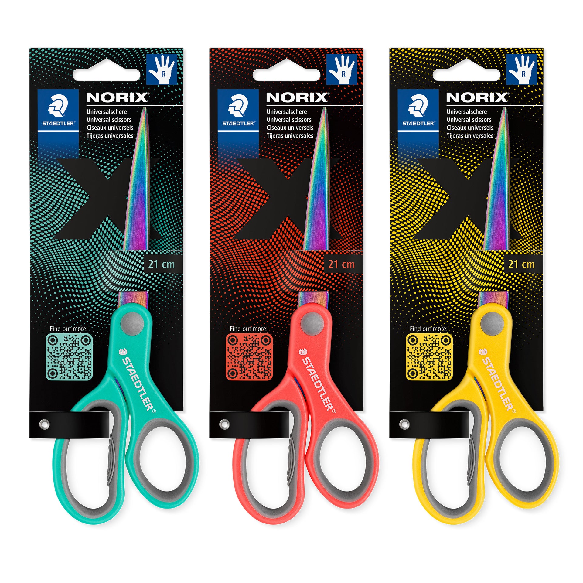 Staedtler -  Schaar norix 21cm 3 kleuren assorti | 12 stuks