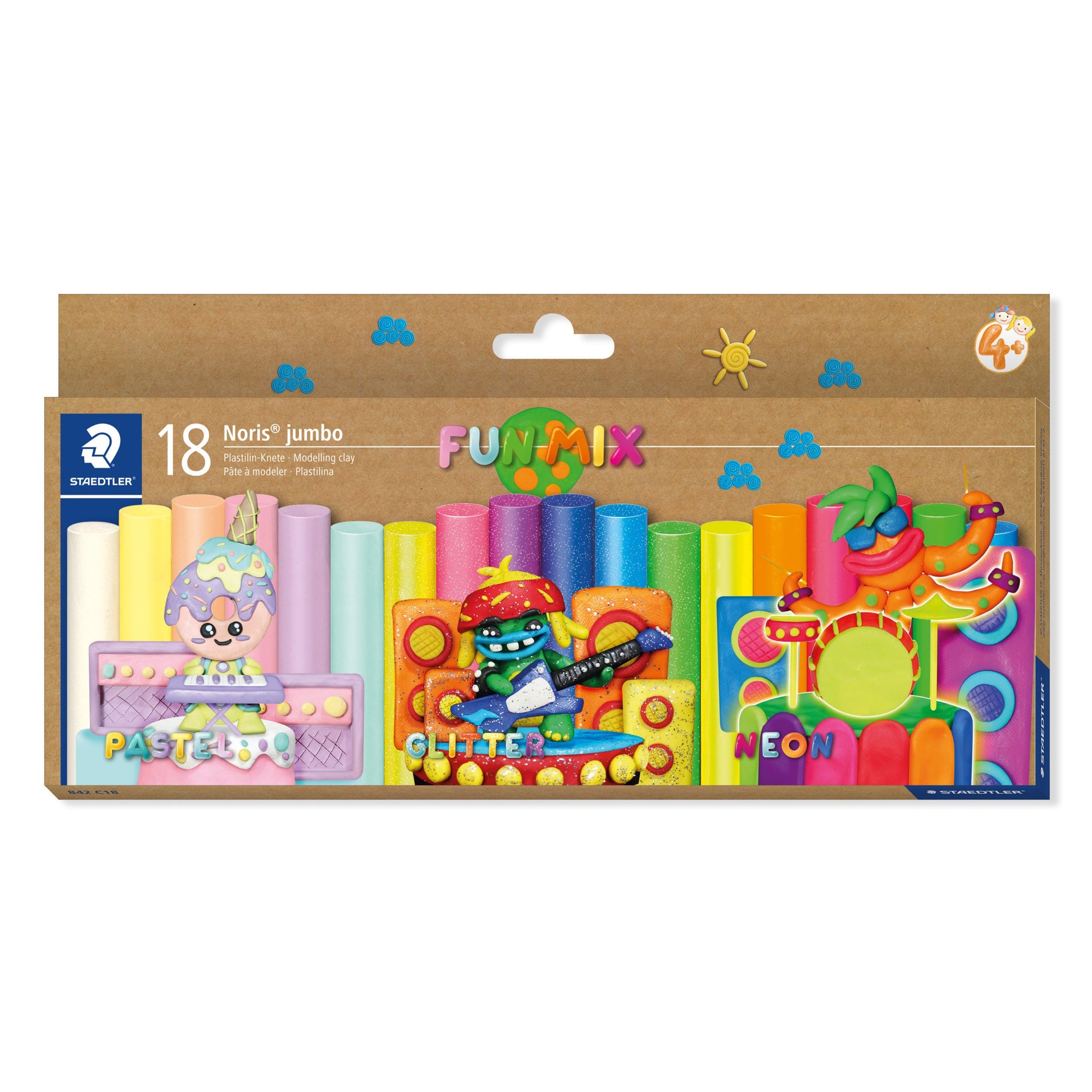 Staedtler -  Boetseerklei noris jumbo set 18 kleuren