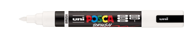 Posca -  Paintmarker uni  pc-5br brushpunt m wit | 6 stuks