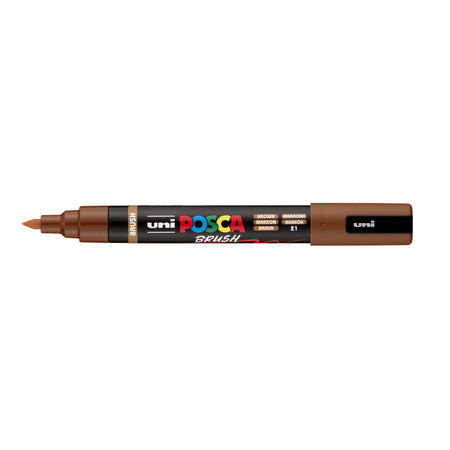 Posca -  Paintmarker uni  pc-5br brushpunt m bruin | 6 stuks