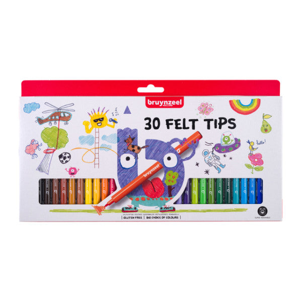 Bruynzeel - Felt -Tip stylos Bruynzeel Set de 30 couleurs | 6 pièces