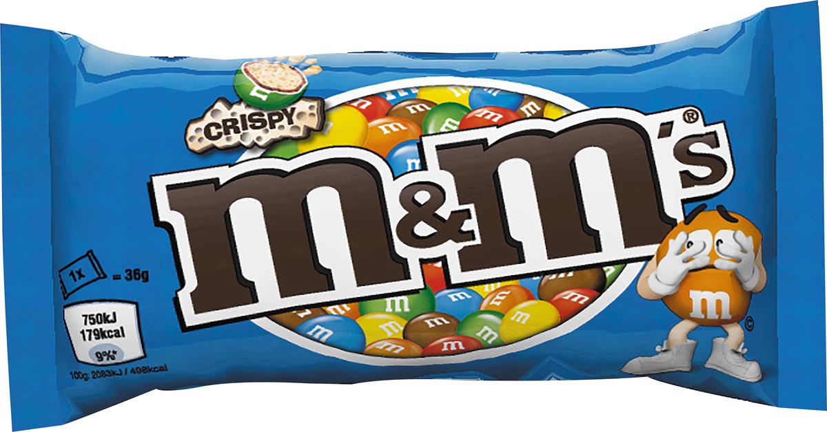 M&M - M m's Crispy, 36 g de sac, paquet de 24 pièces