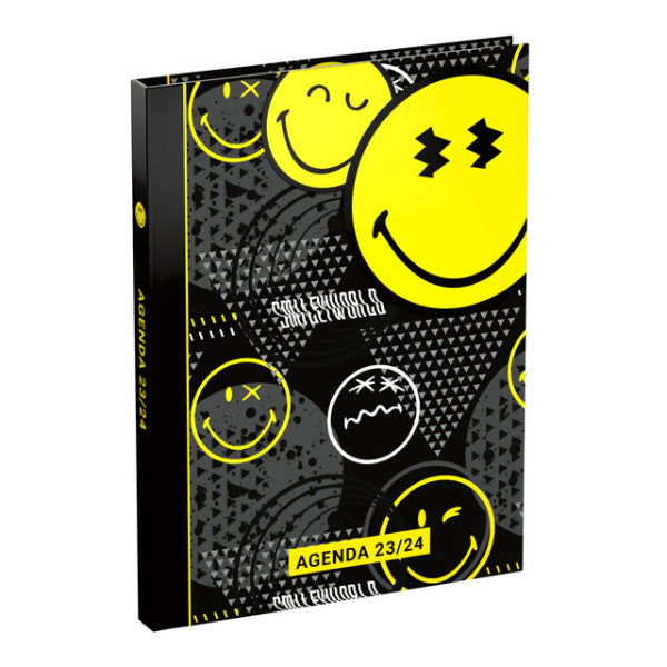 Agenda scolaire 2023/2024 Lannoo Smiley 7 jours / 2 pages 148x200 mm noir