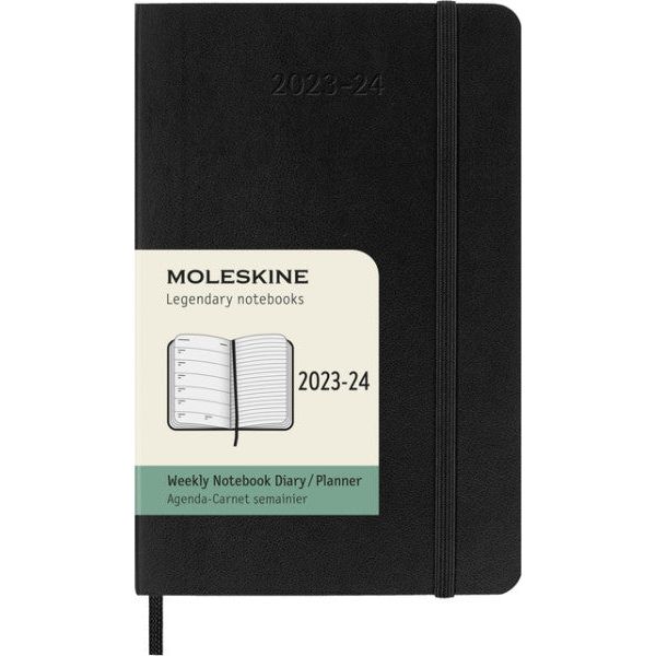 Agenda 2023/2024 Moleskine 18m Planer Weekly 7day/1 Seite Tasche 90x140mm Weiche Abdeckung Schwarz