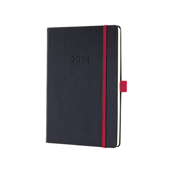 Sigel - Agenda 2024  conceptum a5 7d/2p zwart | 3 stuks