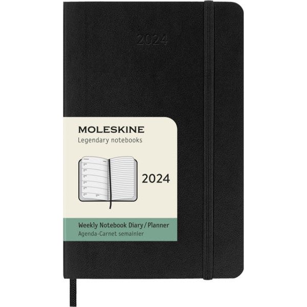 Moleskine - Agenda 2024 msk plan week 7d/1p pkt 90x140 sc zw