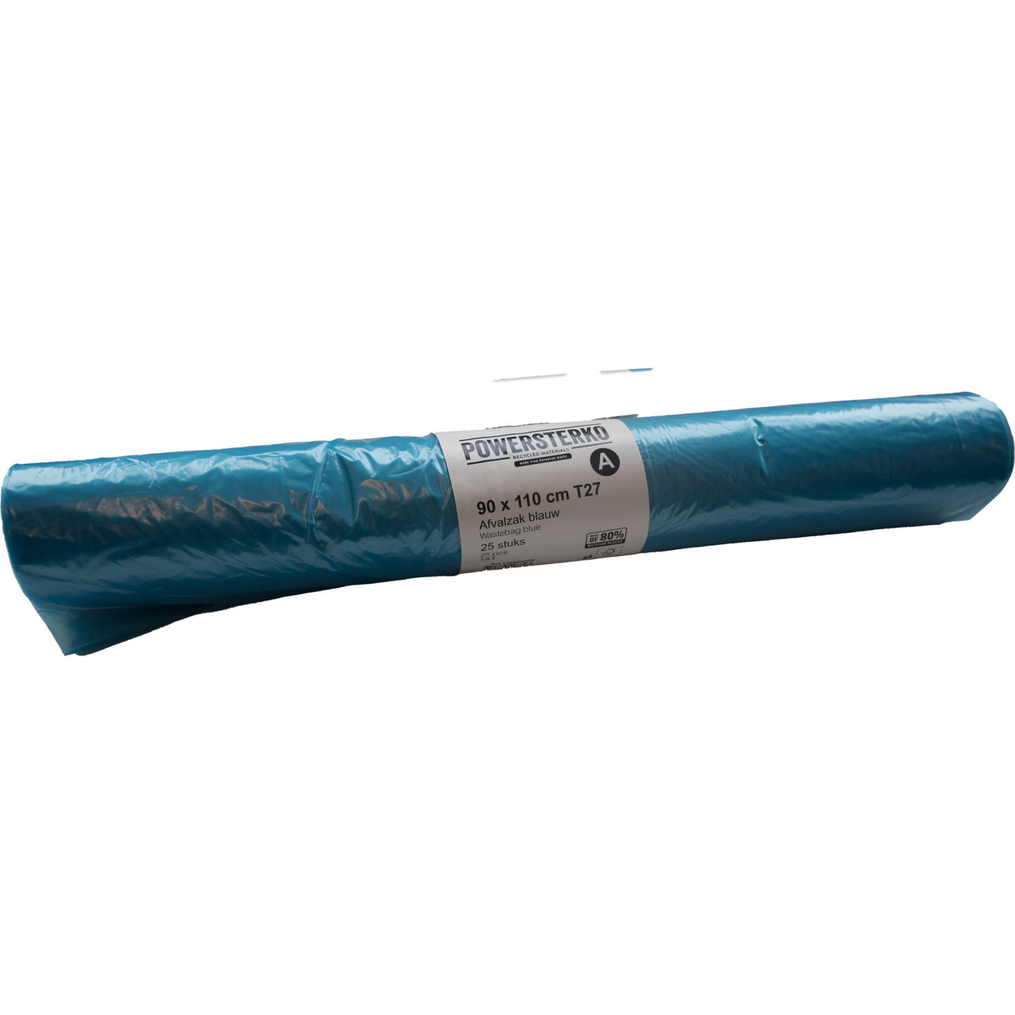 PowerSterko -  Afvalzak | Gerecycled LDPE | 90x110cm | T27 | blauw | 250 stuks