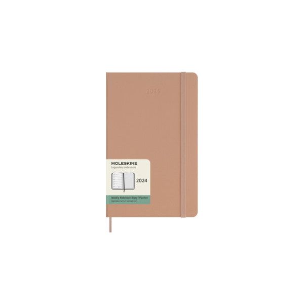 Moleskine - Agenda 2024 msk plan week 7d/1p l 130x210 hc zand