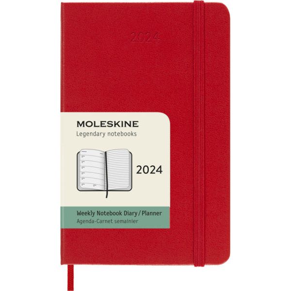 Moleskine - Agenda 2024 msk plan week 7d/1p pkt 90x140 hc rd