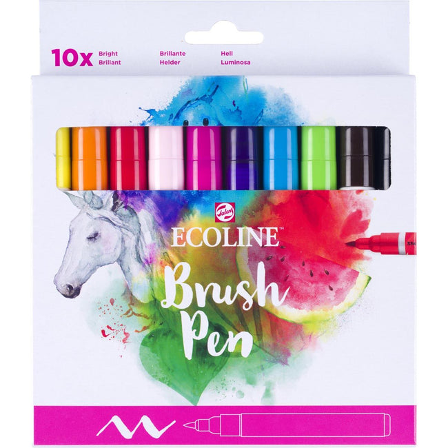 Talens - Ecoline Brush pen, etui van 10 stuks, helder