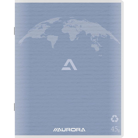 Aurora - Carnet Writing 45 en papier recyclé, 96 pages, quadrillé 5 mm, bleu clair
